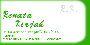 renata kirjak business card